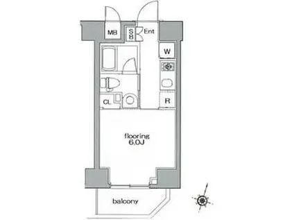 グランヴァン板橋本町Ⅱ(1K/5階)の間取り写真