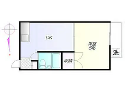 ヴェール西早稲田(1DK/1階)の間取り写真