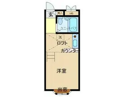 ベルピア千間台(ワンルーム/1階)の間取り写真