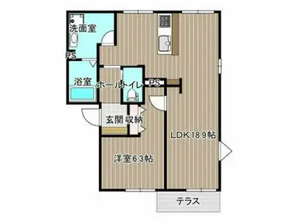 新フレグランス藤沢A棟(1LDK/1階)の間取り写真