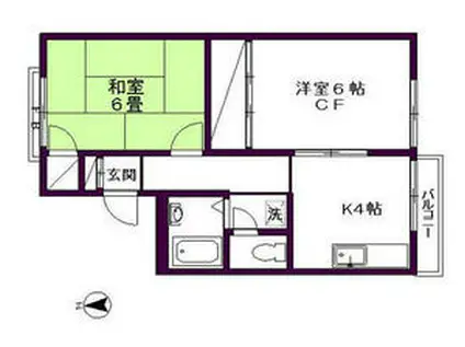 ドミールマリオ(2K/3階)の間取り写真