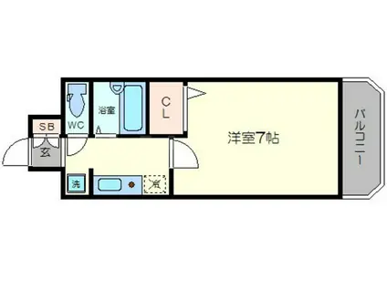 ノルデンハイム新大阪(1K/8階)の間取り写真