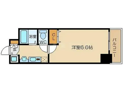 プレサンス 中之島公園グラシア(1K/4階)の間取り写真