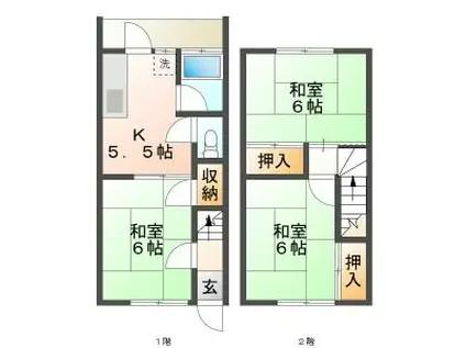 さぎやま庵(3K/1階)の間取り写真