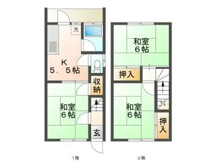 さぎやま庵(3K/1階)の間取り写真