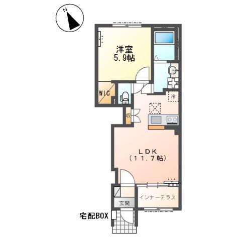 ひたちなか市高場1丁目 アパート工事(1LDK/1階)の間取り写真