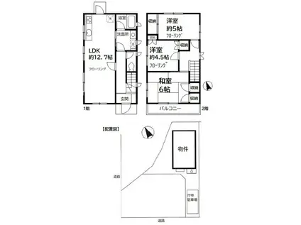 京成電鉄本線 京成八幡駅 徒歩11分 2階建 築35年(3LDK)の間取り写真