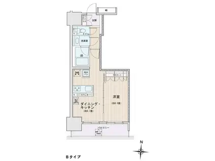 エスティメゾン錦糸町2(1LDK/3階)の間取り写真