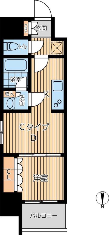 プライマル西蒲田(1DK/6階)の間取り写真