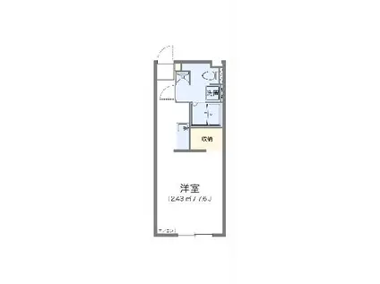 レオパレス湯澤平(ワンルーム/1階)の間取り写真