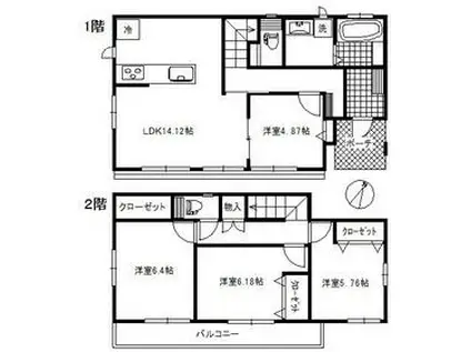西武池袋・豊島線 大泉学園駅 徒歩17分 2階建 築8年(4LDK)の間取り写真