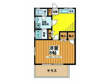 シャトル浜田山Ⅱ(1DK/1階)の間取り写真