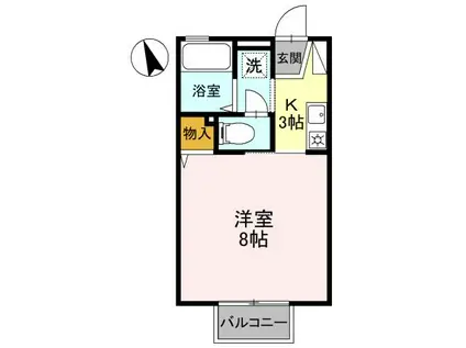 コーポフレンド(1K/1階)の間取り写真