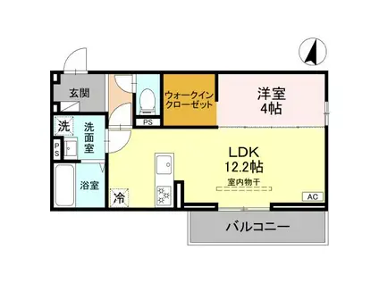 SOPHIA Ⅱ A(1LDK/1階)の間取り写真