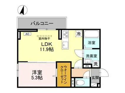 SOPHIA Ⅱ A(1LDK/1階)の間取り写真