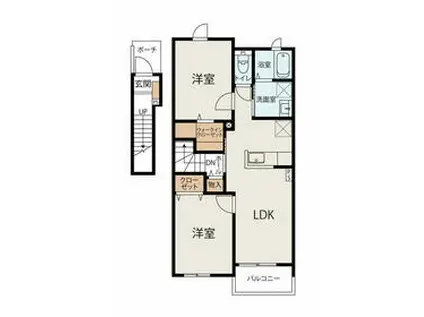 シリアスⅡ(2LDK/2階)の間取り写真