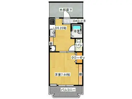 アーバン21(1DK/3階)の間取り写真