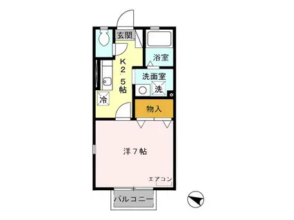 プレミール秋(1K/1階)の間取り写真