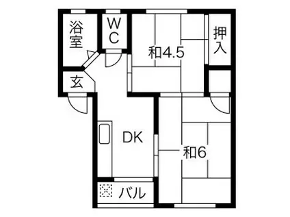 APM 2ND(2DK/5階)の間取り写真