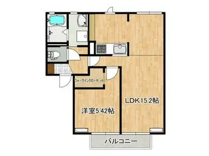 プレステージB(1LDK/2階)の間取り写真