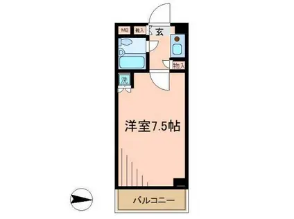 グローリア初穂桜台Ⅱ(1K/6階)の間取り写真