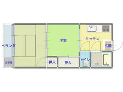 帰燕マンション(2K/3階)の間取り写真