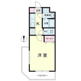 CYNTHIA山下(1K/3階)の間取り写真
