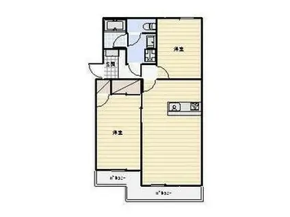 マンションストークⅤ(2LDK/2階)の間取り写真