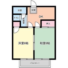 メゾンドリーム(2DK/2階)の間取り写真