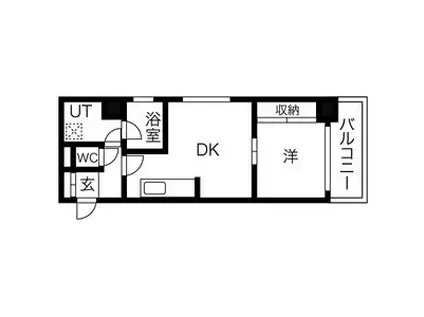 アスール江坂3RD(1DK/4階)の間取り写真