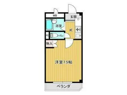 ハイム大樹(1K/3階)の間取り写真