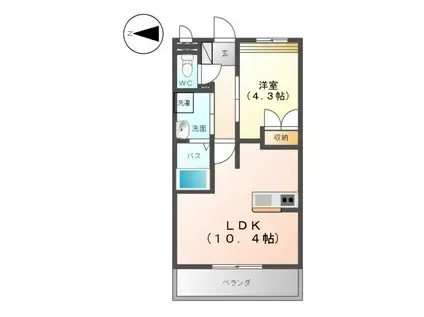 イーストヒルズ宿郷(1LDK/3階)の間取り写真
