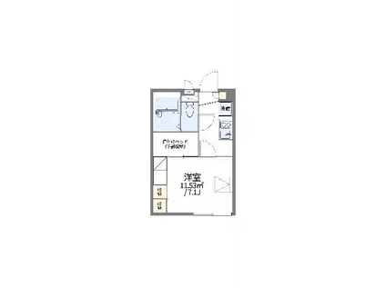 レオパレスピアネータ(1K/2階)の間取り写真