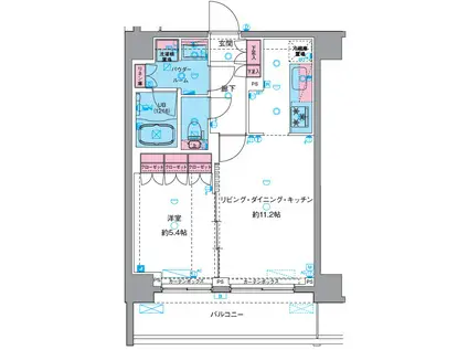 GENOVIA南千住ⅥSKYGARDEN(1LDK/6階)の間取り写真