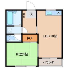 グランヴェール(1LDK/1階)の間取り写真