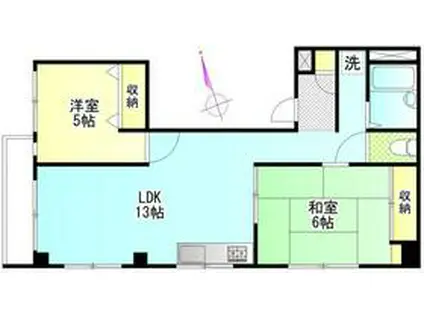 武田ビル(2LDK/3階)の間取り写真
