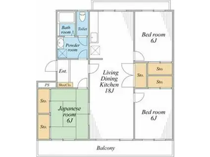 メゾンケヤキⅤ(3LDK/1階)の間取り写真