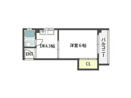 フェリシエ池田(1DK/5階)の間取り写真