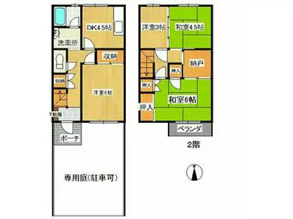 テラスハウス野瀬Ｉ・ＩＩ(4SDK)の間取り写真