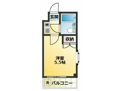 ジュネパレス蒲生第一(1K/2階)の間取り写真