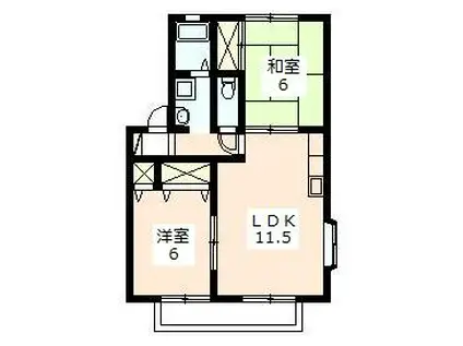 ヴィラ・サザンクロス(2LDK/2階)の間取り写真