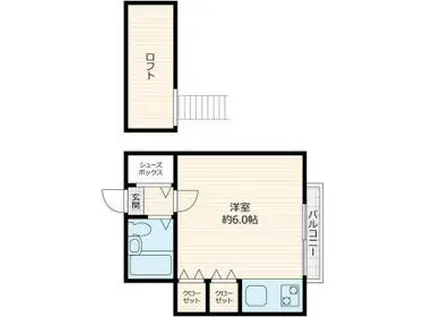 ペアパレス志木A(ワンルーム/2階)の間取り写真