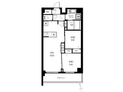 アーバンパーク船堀Ⅱ(2LDK/4階)の間取り写真