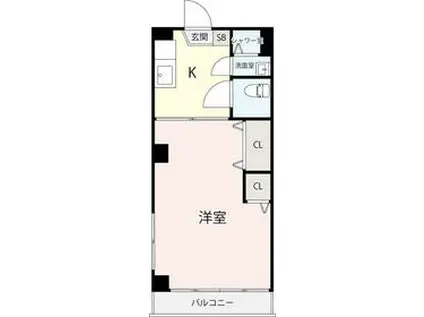 豪徳寺コーポラス(1K/5階)の間取り写真