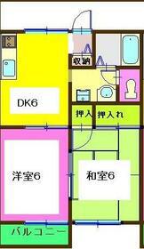 パークハイツ北畑(2DK/2階)の間取り写真