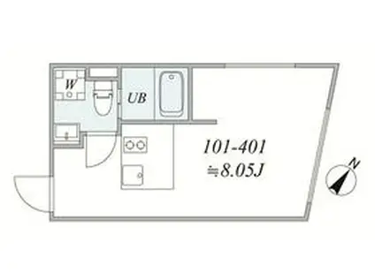 TRIAS257(1K/3階)の間取り写真