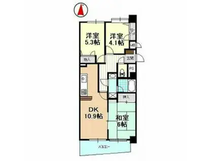 ニューライフ浜松Ⅱ壱番館(3LDK/1階)の間取り写真