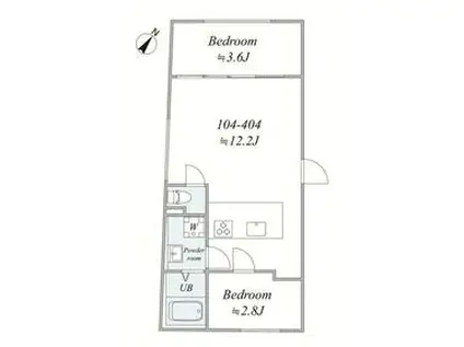 TRIAS257(2LDK/4階)の間取り写真