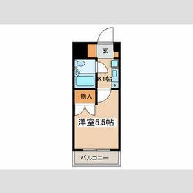 デアベルクハイム(1K/4階)の間取り写真