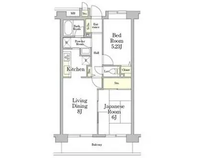 ミレニアム北浦和(2LDK/4階)の間取り写真